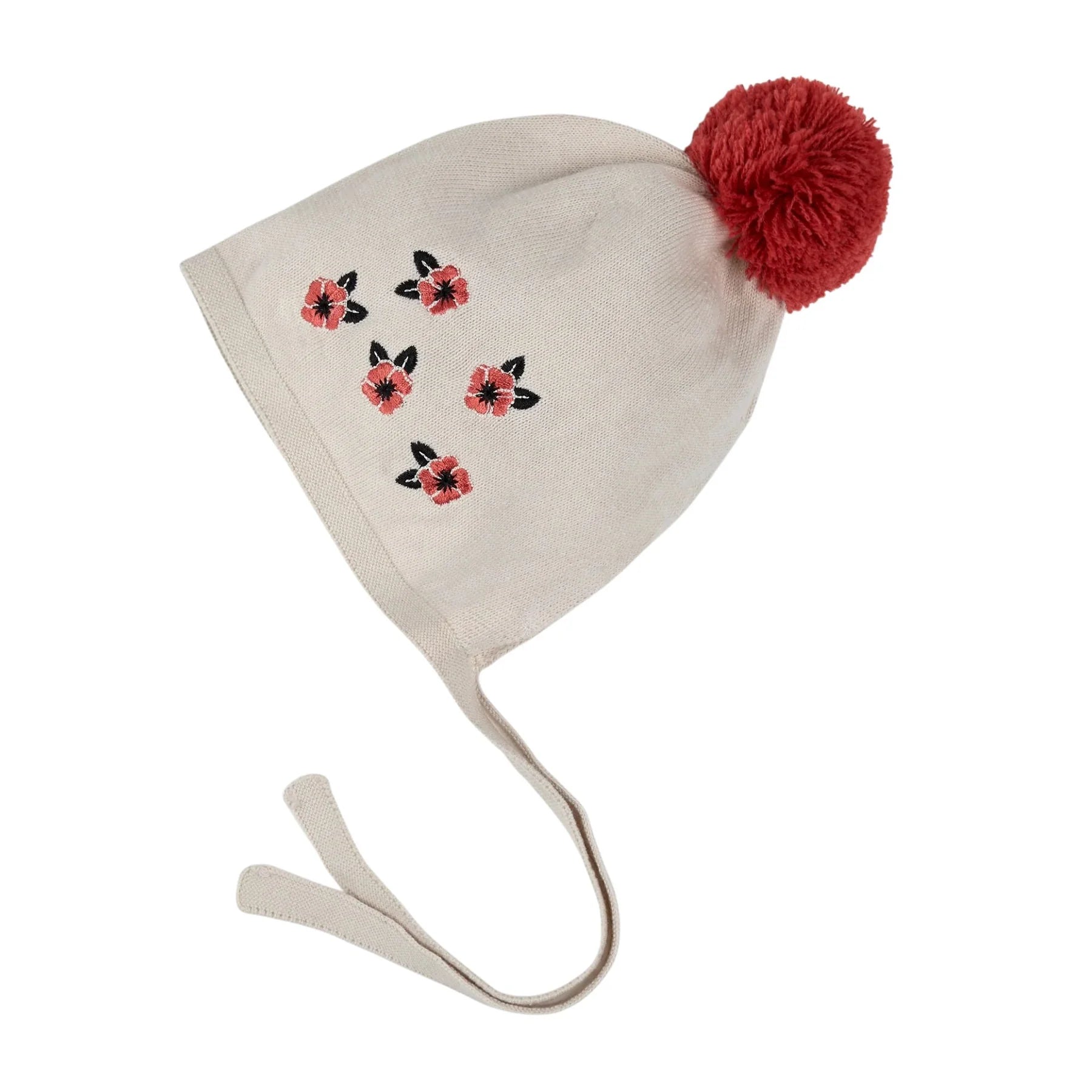 Poppy Print Knit Bonnet