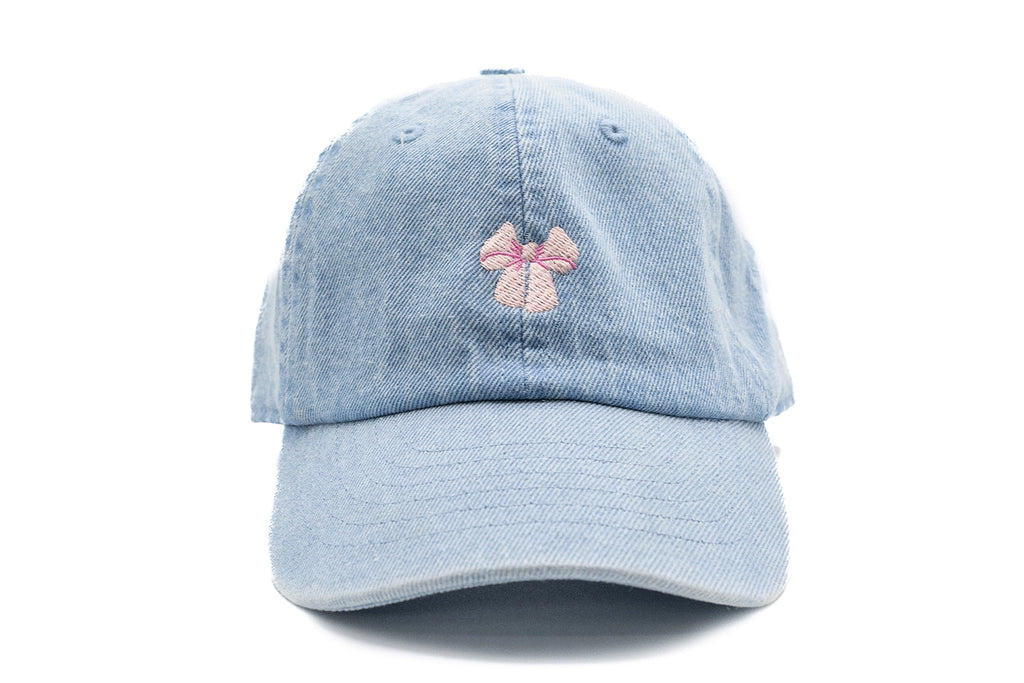 Denim Pink Bow Hat