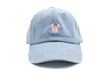 Denim Pink Bow Hat