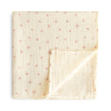 Organic Cotton Muslin Swaddle - Bows