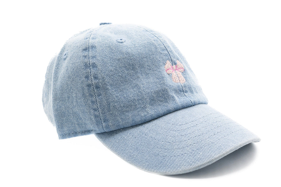 Denim Pink Bow Hat