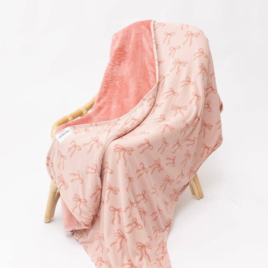 Coquette Bows Ribbed Toddler Blanket