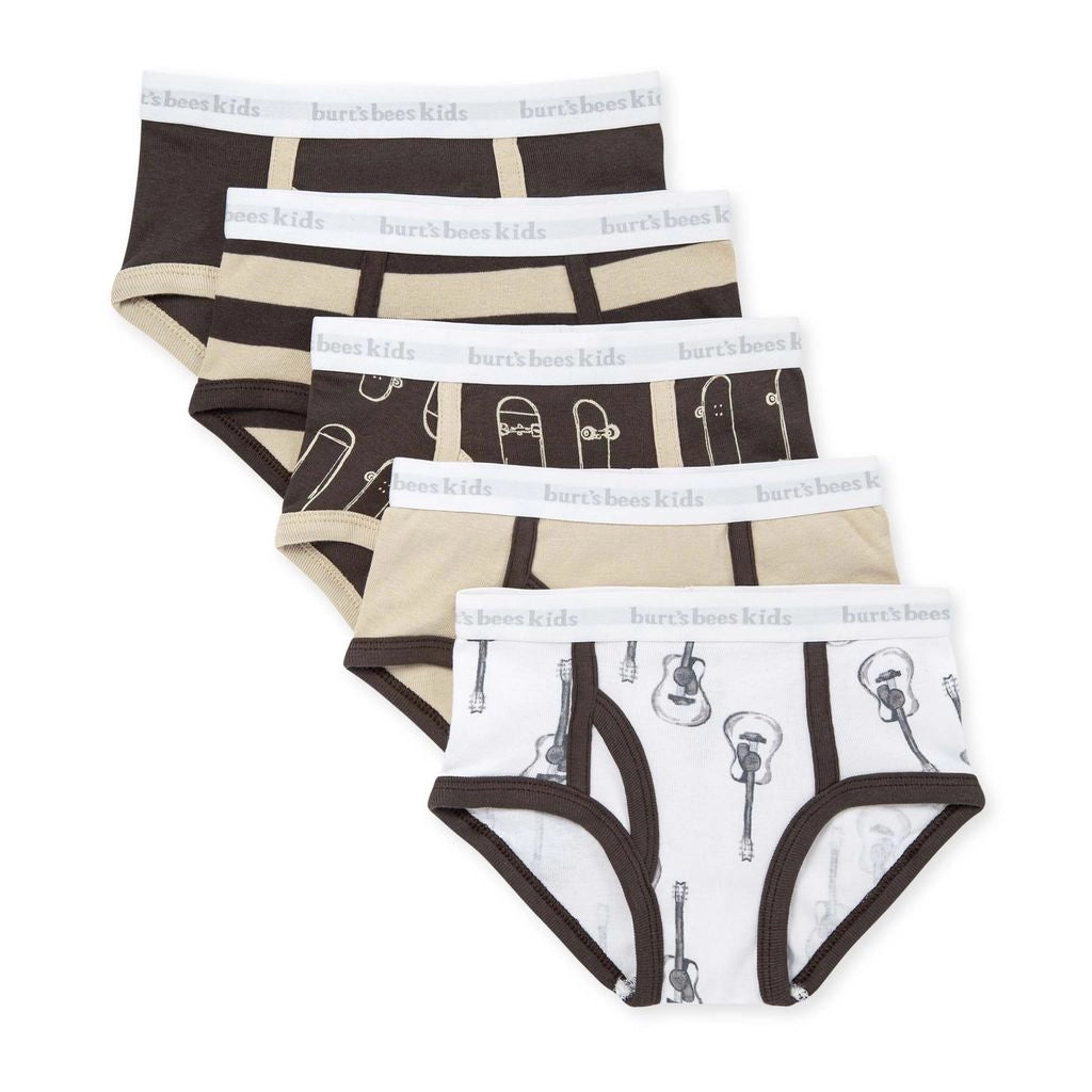 Boys Set of 5 Guitars & Skateboards Underwear