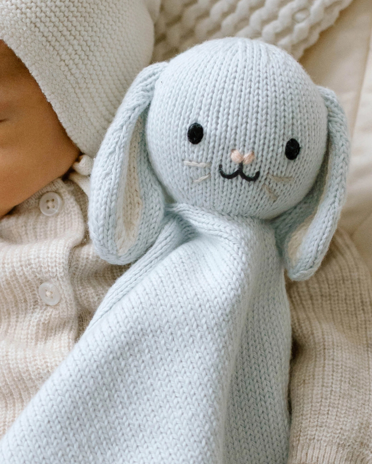 Blue Baby Bunny Lovey
