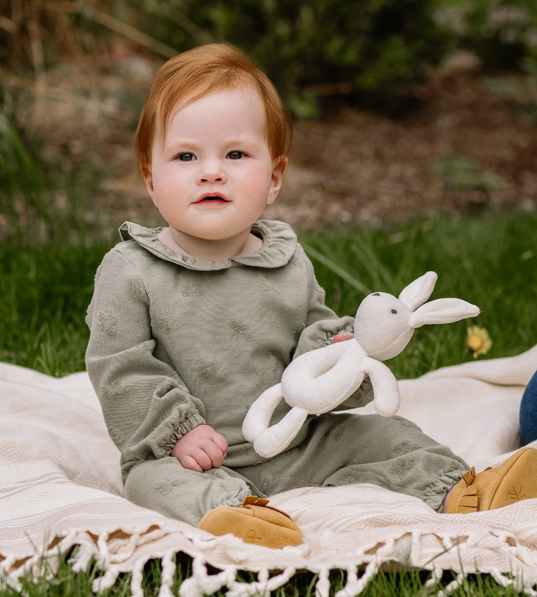 Organic Bunny Plush Baby Rattle