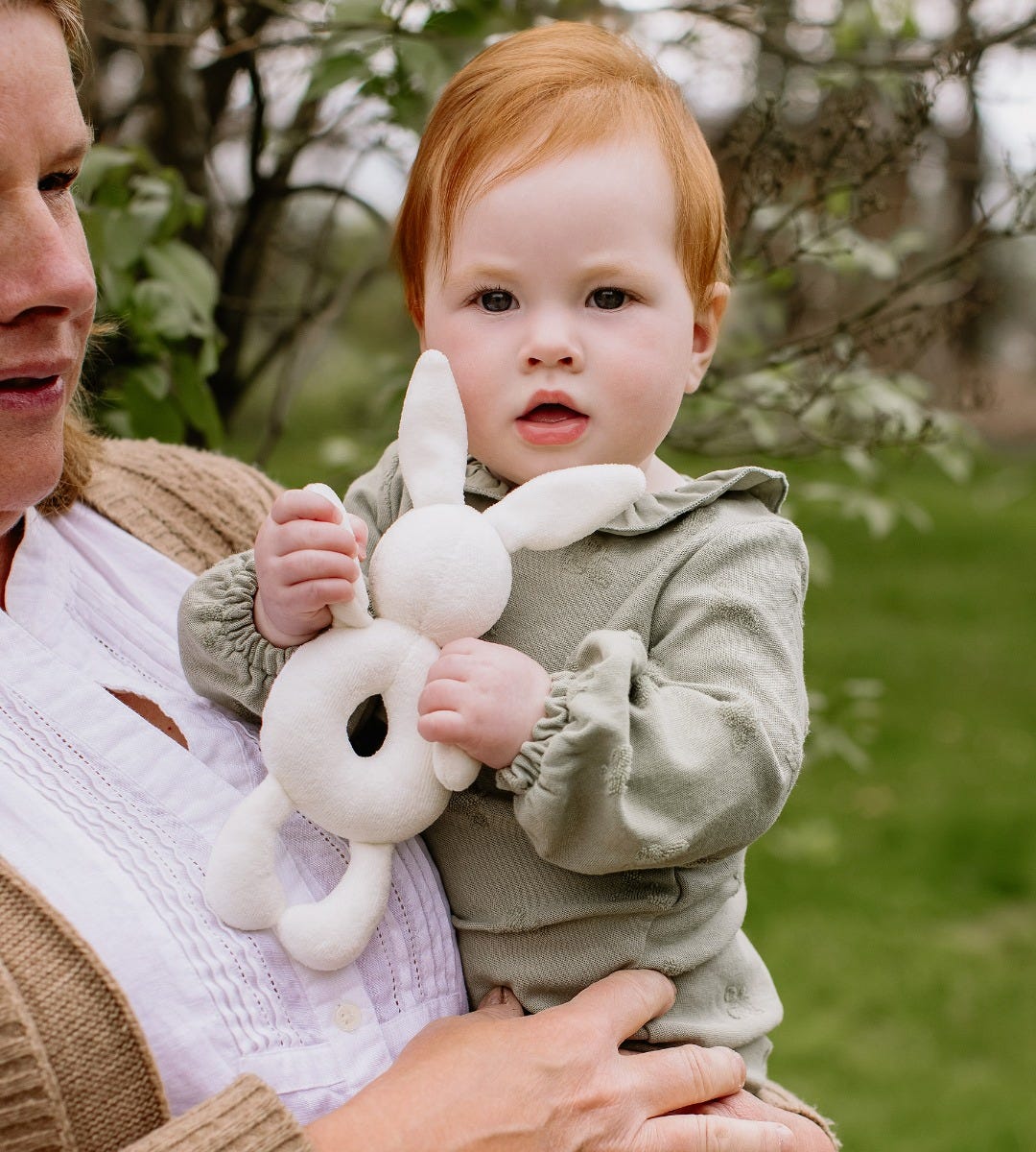 Organic Bunny Plush Baby Rattle