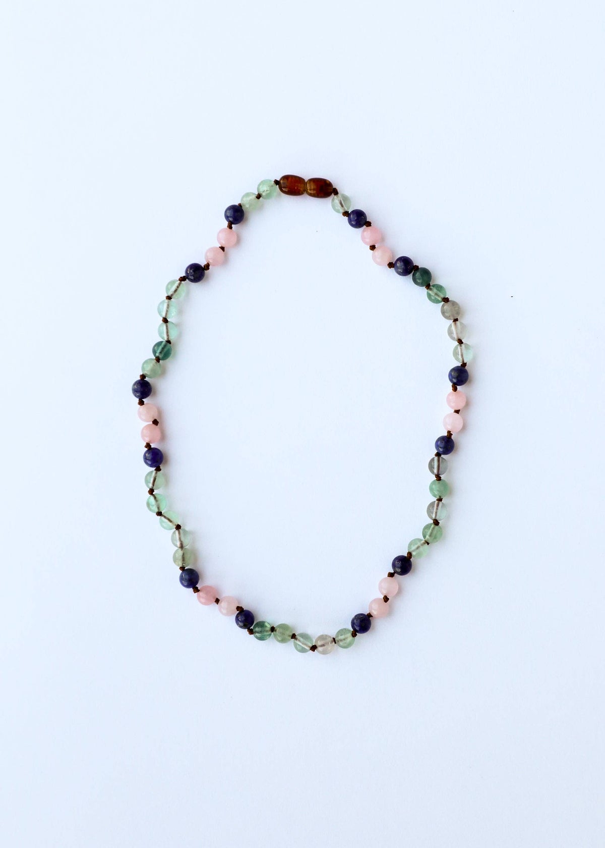 Fluorite + Lapis Lazuli + Rose Quartz Gemstone Necklace