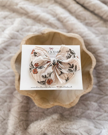Fable Bow Headband - Floral Cacao
