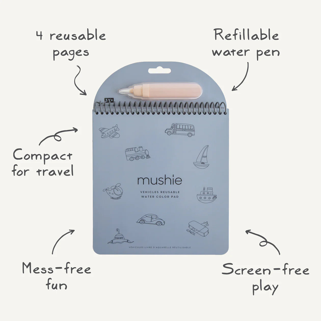 Reusable Water Color Pad -Vehicles