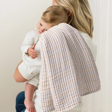 Chai Stripe Nursing Cover & Swaddle