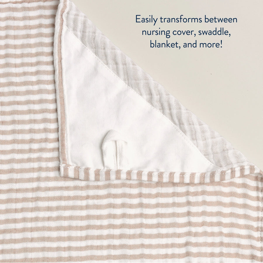 Chai Stripe Nursing Cover & Swaddle