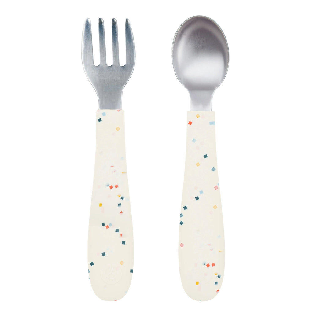 Stainless Steel Toddler Utensils - Confetti