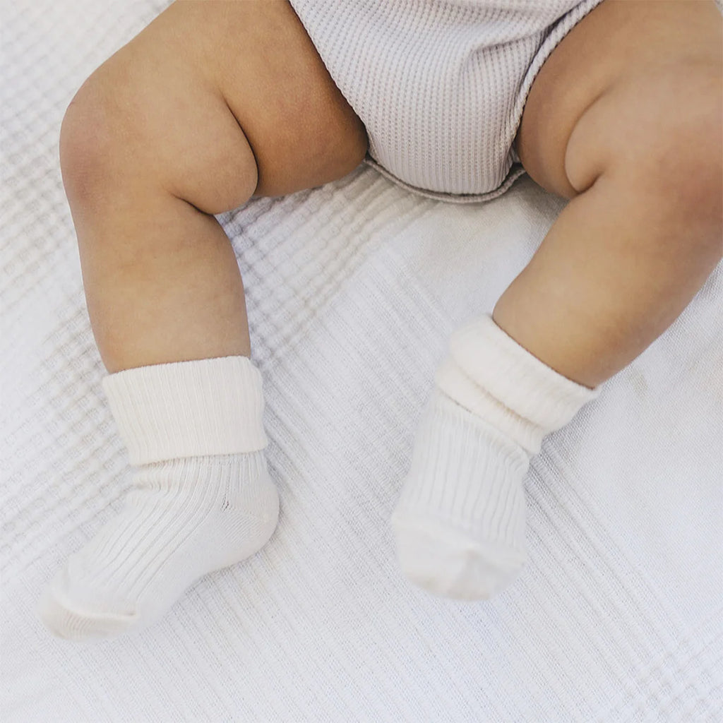 Merino Wool Baby Sock Set - Cork