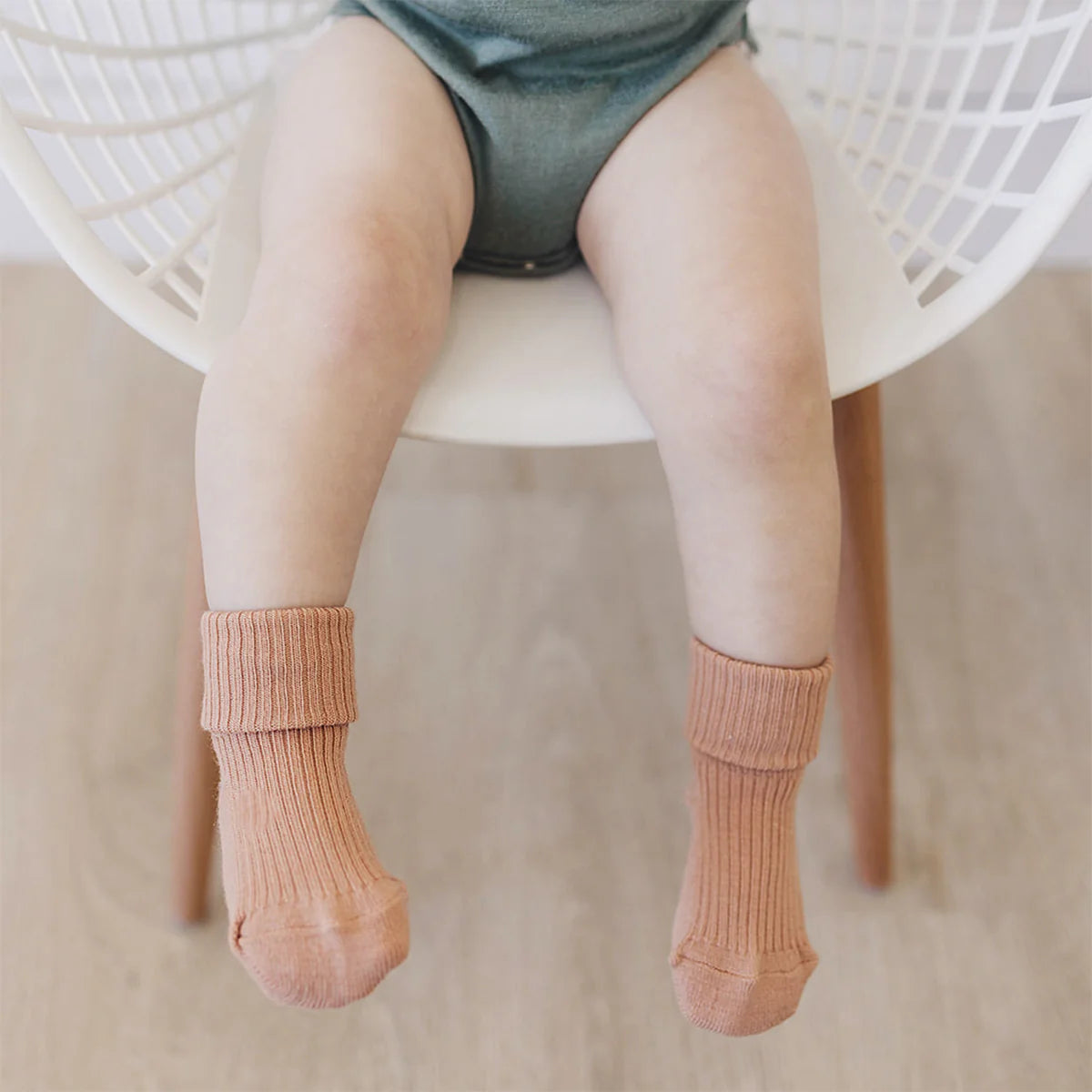 Merino Wool Baby Sock Set - Cork