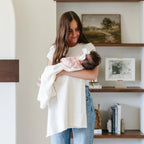 Cream Heirloom Cotton Knit Receiving Blanket
