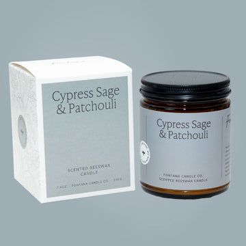 Cypress Sage & Patchouli Essential Oil Beeswax Jar Candle