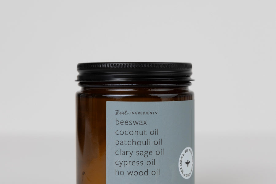 Cypress Sage & Patchouli Essential Oil Beeswax Jar Candle