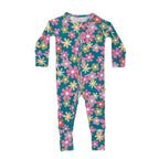 Retro Daisies Ribbed Zip Romper