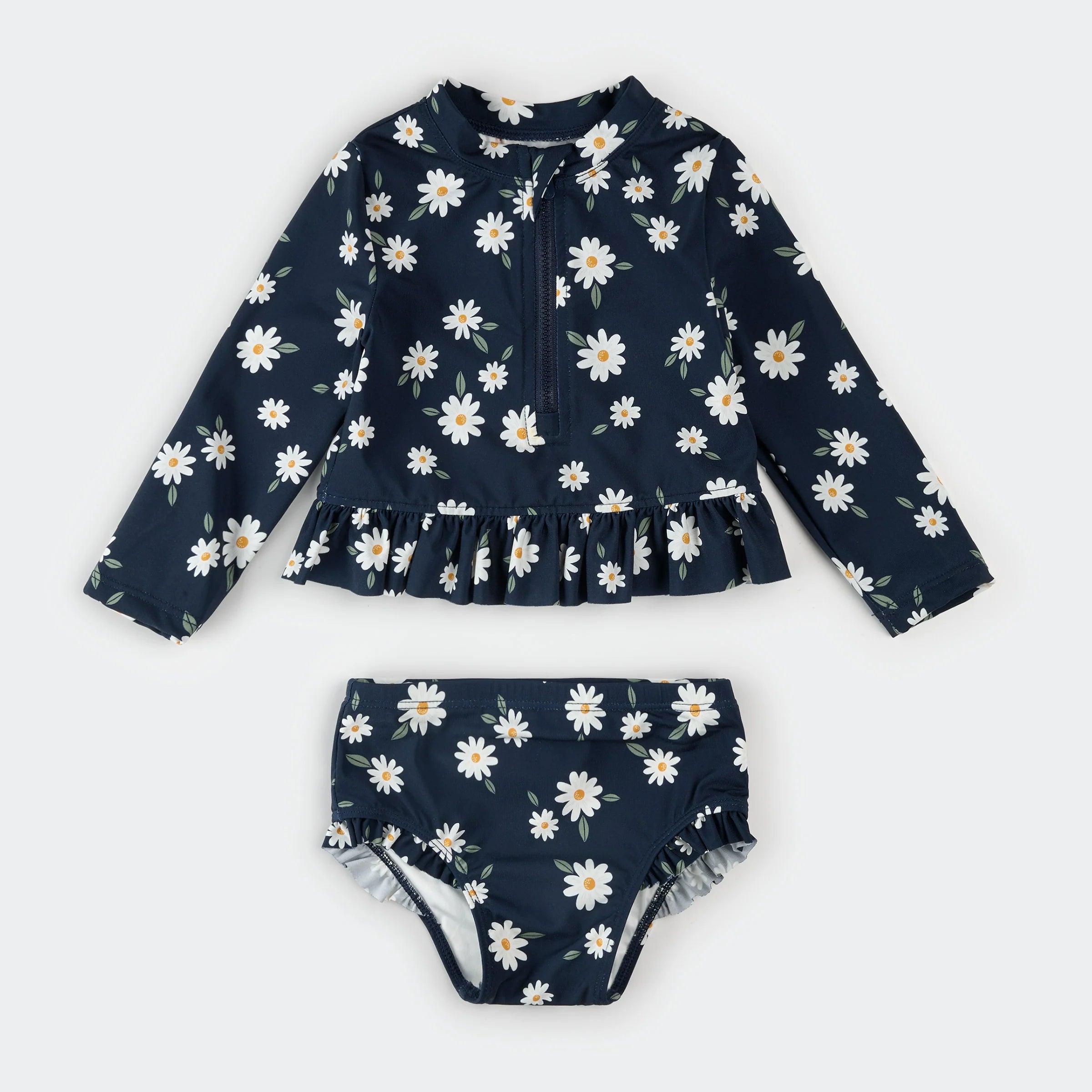 Navy Daisies Long Sleeve Rashguard Set