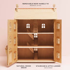 Grand Natural Wood Dolls House