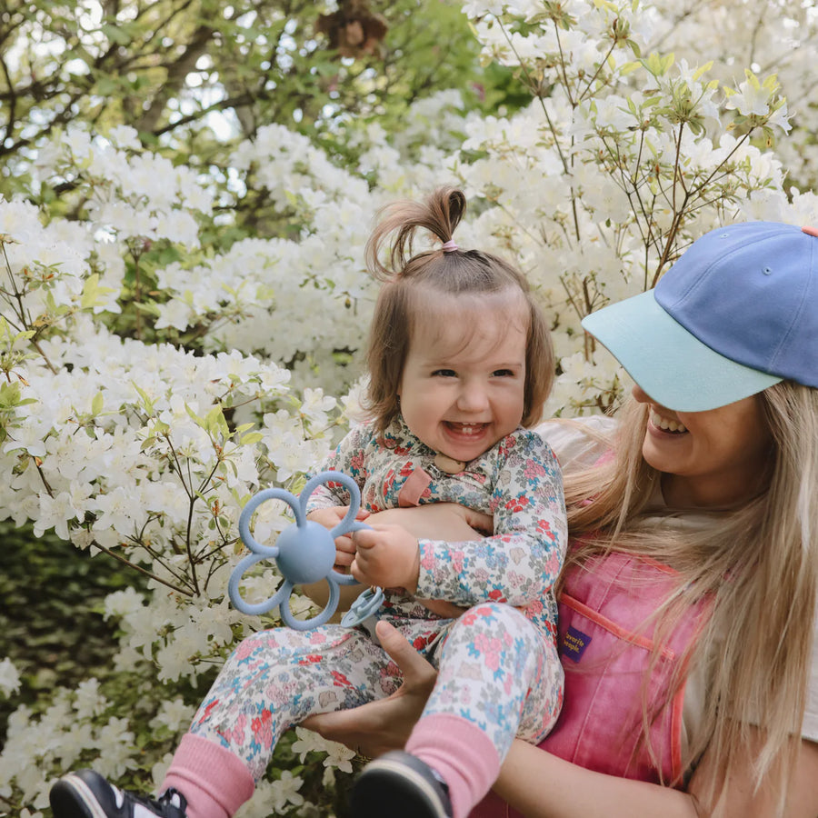 Faded Denim Daisy Rattle Teether