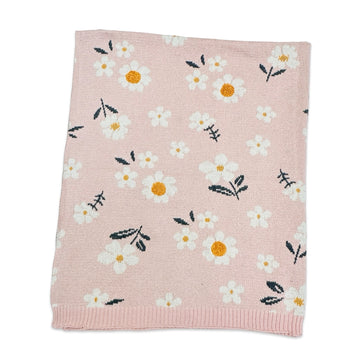 Organic Sweater Knit Blanket - Daisy Floral