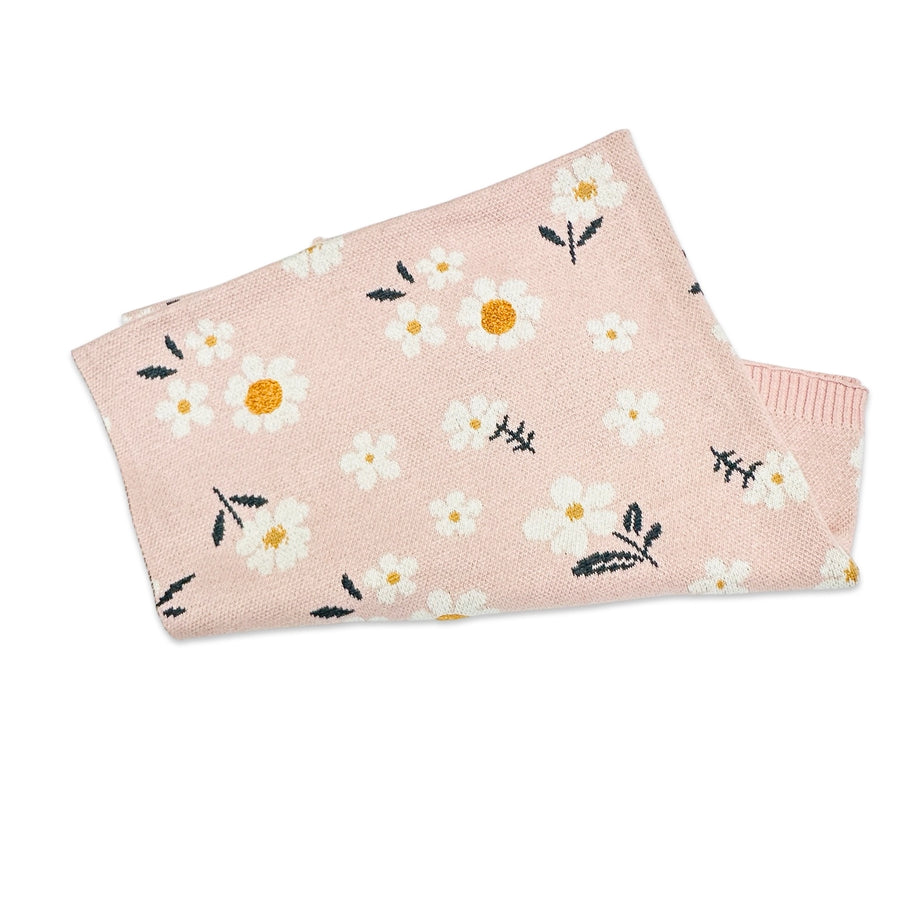 Organic Sweater Knit Blanket - Daisy Floral