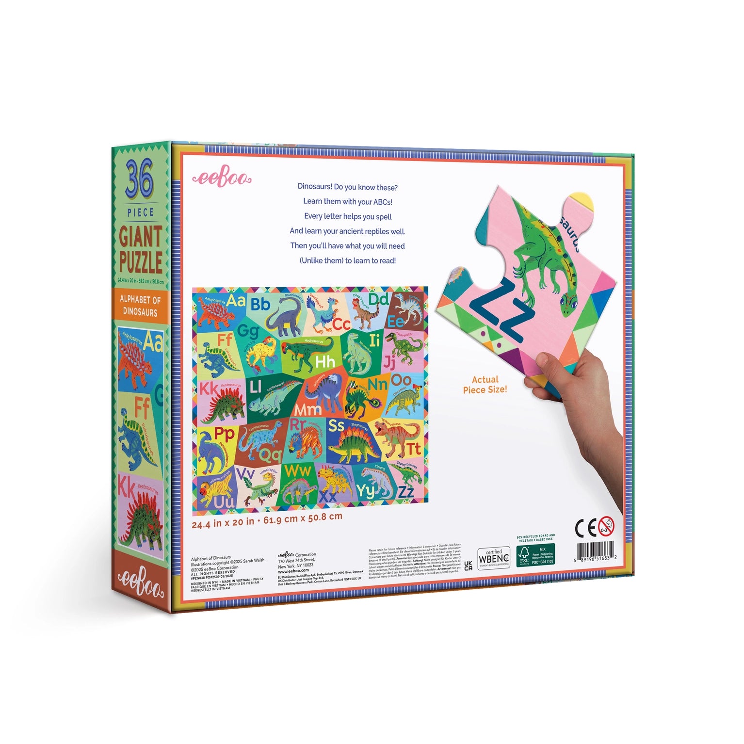 Alphabet of Dinosaurs 36 Piece Giant Puzzle