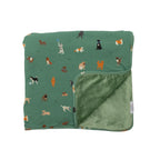 Dogs Green Ribbed Toddler Blanket
