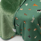 Dogs Green Ribbed Toddler Blanket