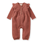 Organic Dotted Rib Infant Jumpsuit