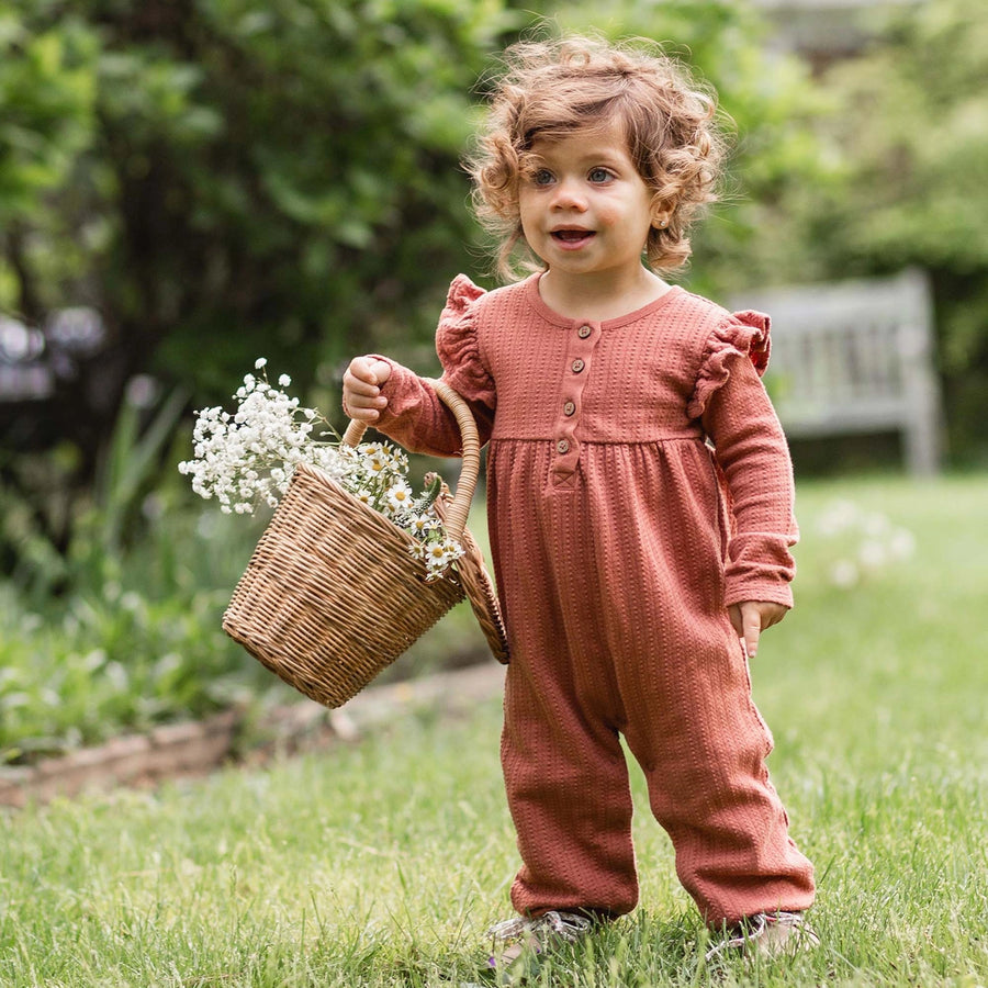 Organic Dotted Rib Infant Jumpsuit