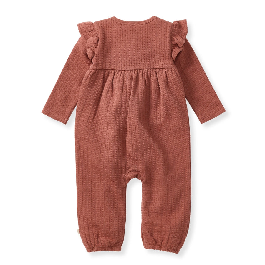 Organic Dotted Rib Infant Jumpsuit