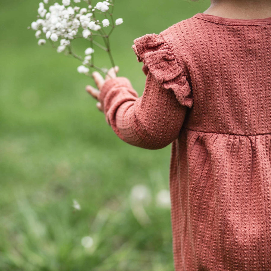 Organic Dotted Rib Infant Jumpsuit