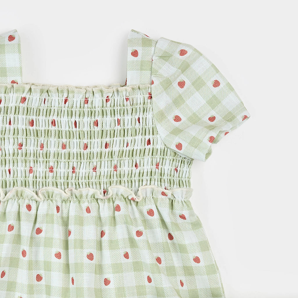 Strawberry Gingham Dress Set