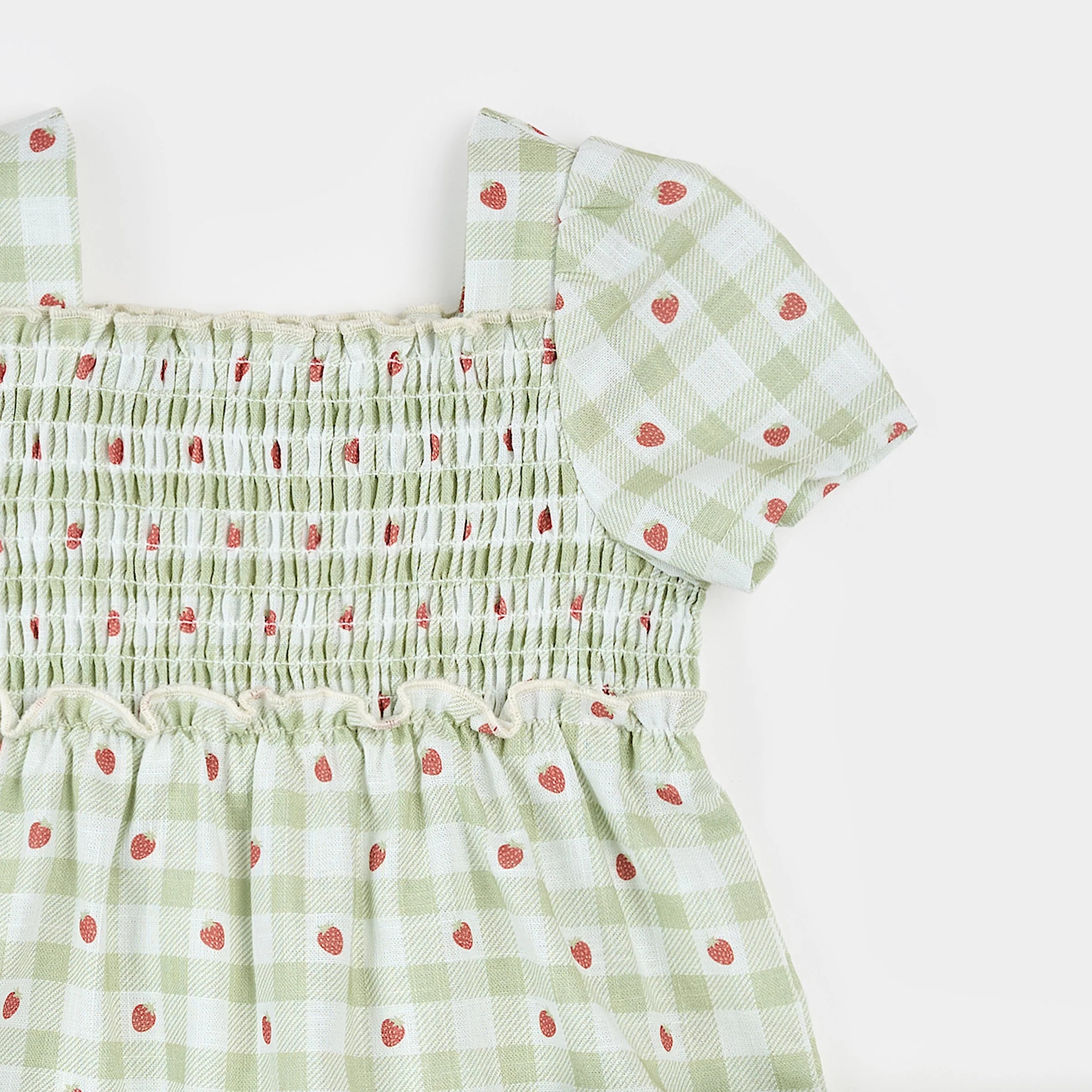Strawberry Gingham Dress Set