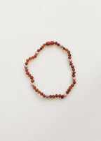 Raw Cognac Baltic Amber + Pink Rhodonite Halo Necklace