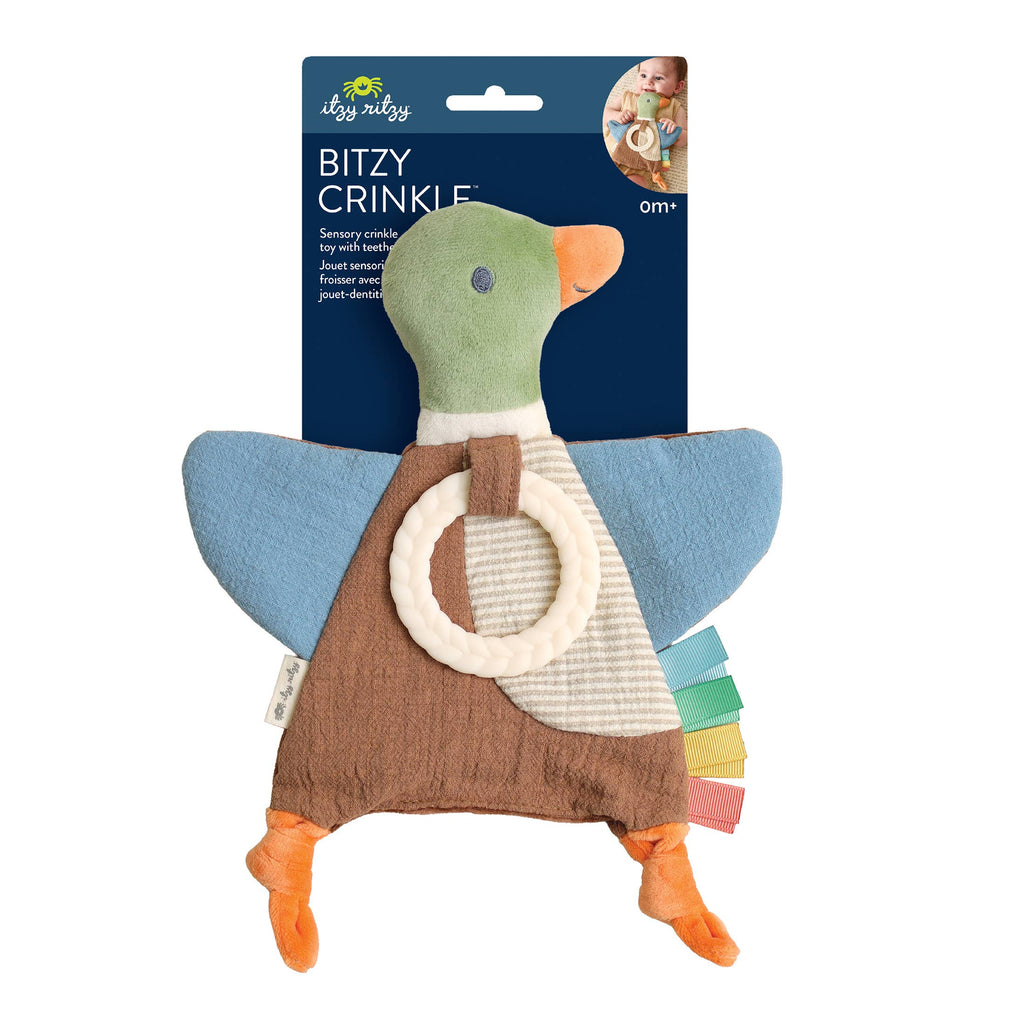 Bitzy Crinkle™ Mallard Duck Sensory Toy
