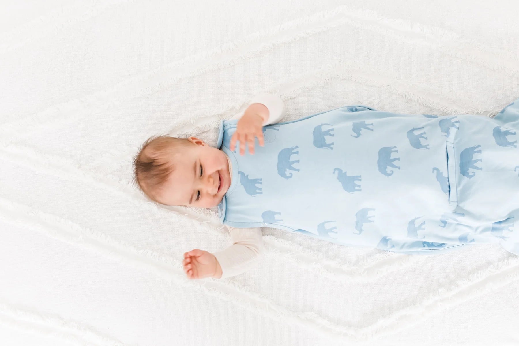 Organic Cotton Adjustable Sleep Bag - Elephants