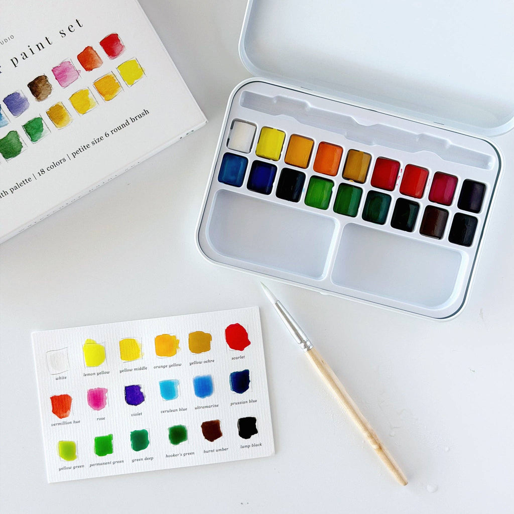 18 Color Watercolor Paint Set