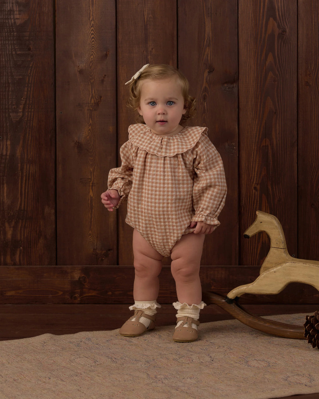 Fawn Gingham Colette Romper