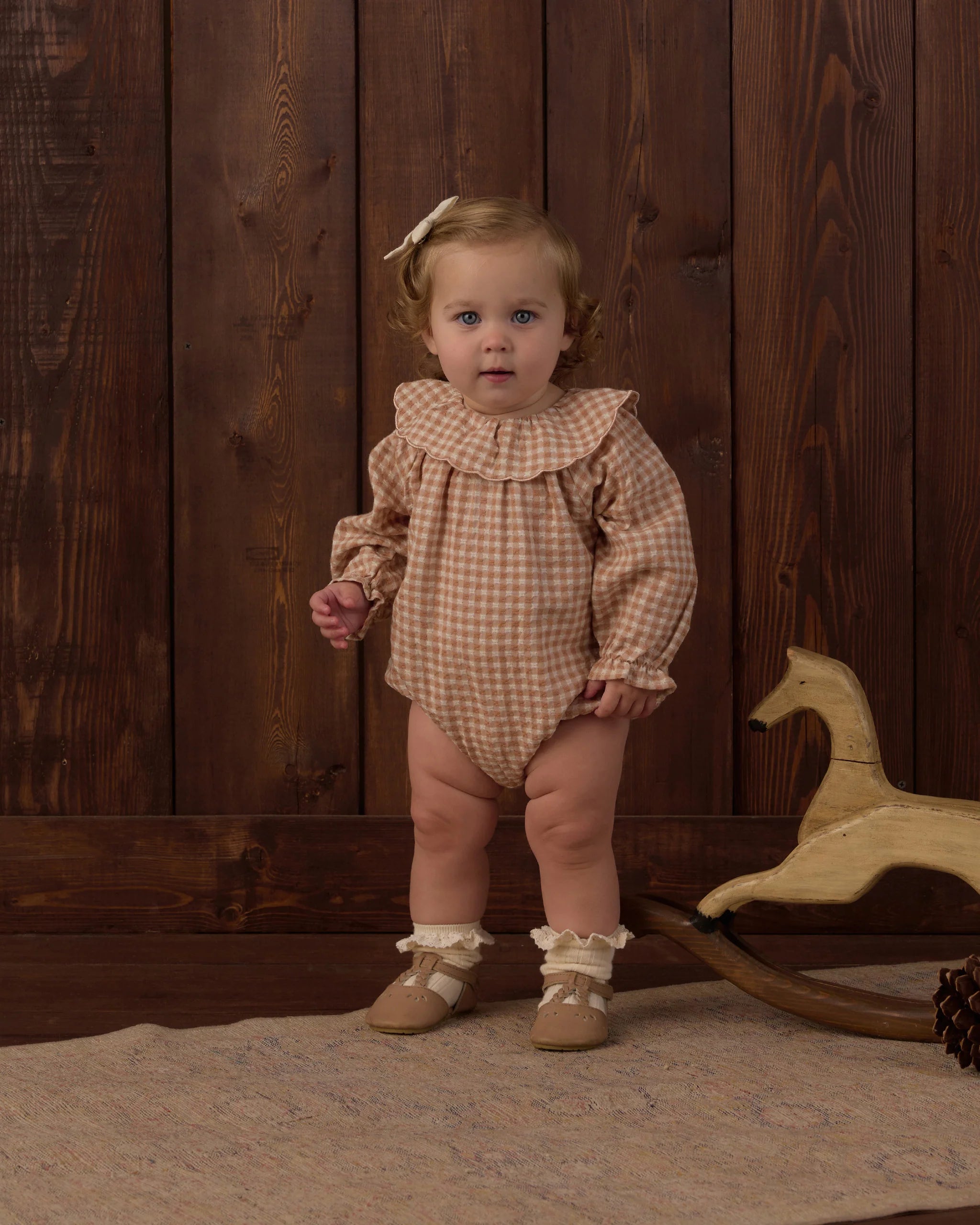 Fawn Gingham Colette Romper