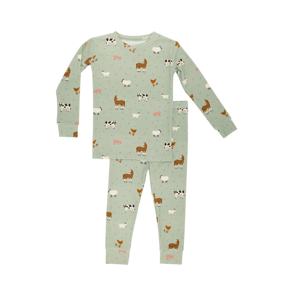 Farm Animals Ribbed Two-Piece Set