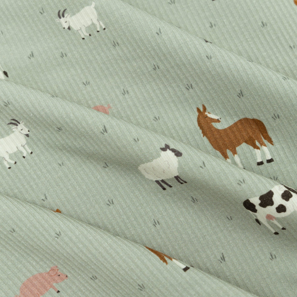 Farm Animals Ribbed Two-Piece Set