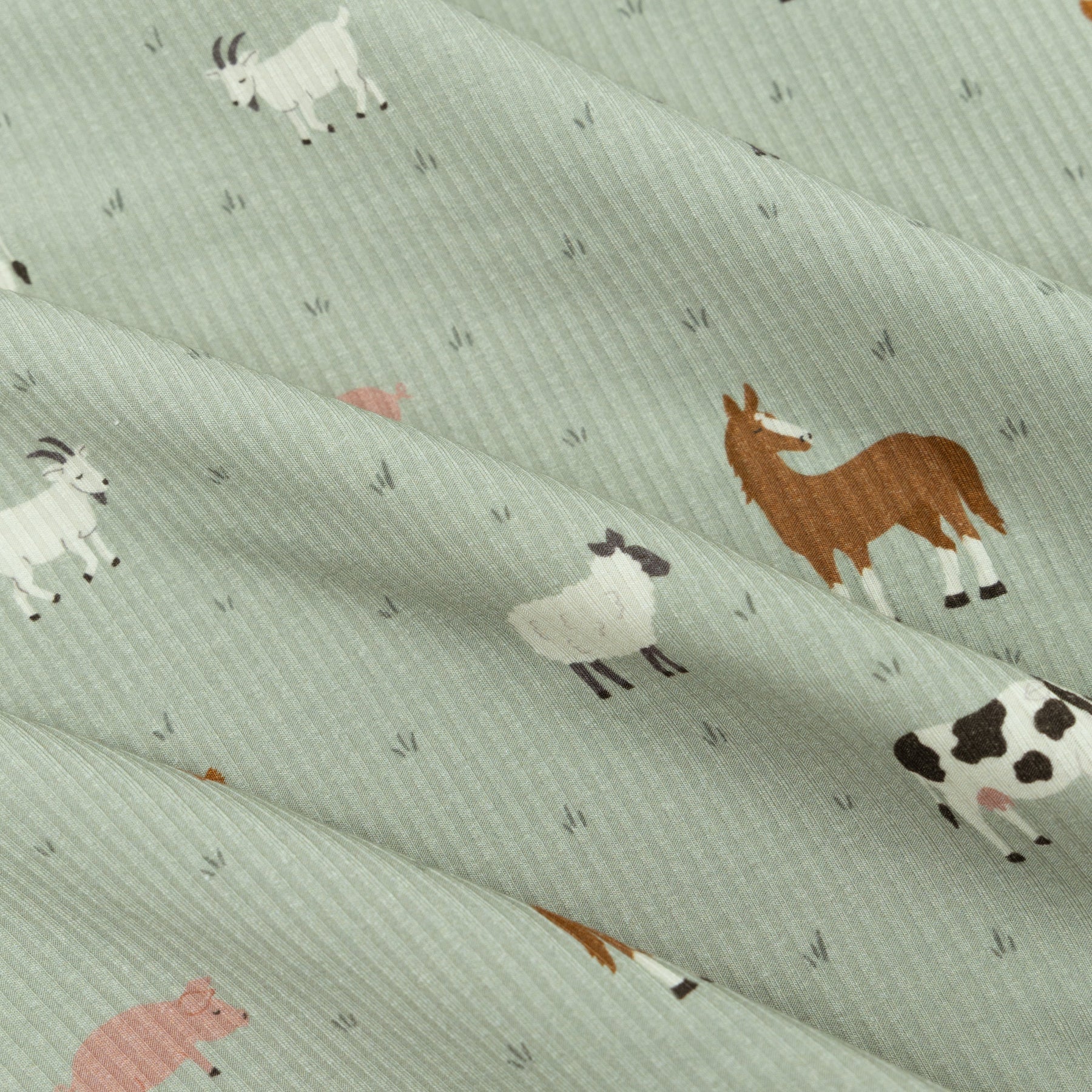 Farm Animals Ribbed Two-Piece Set