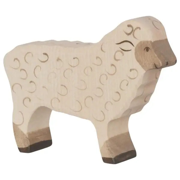 Wooden Standing White Sheep