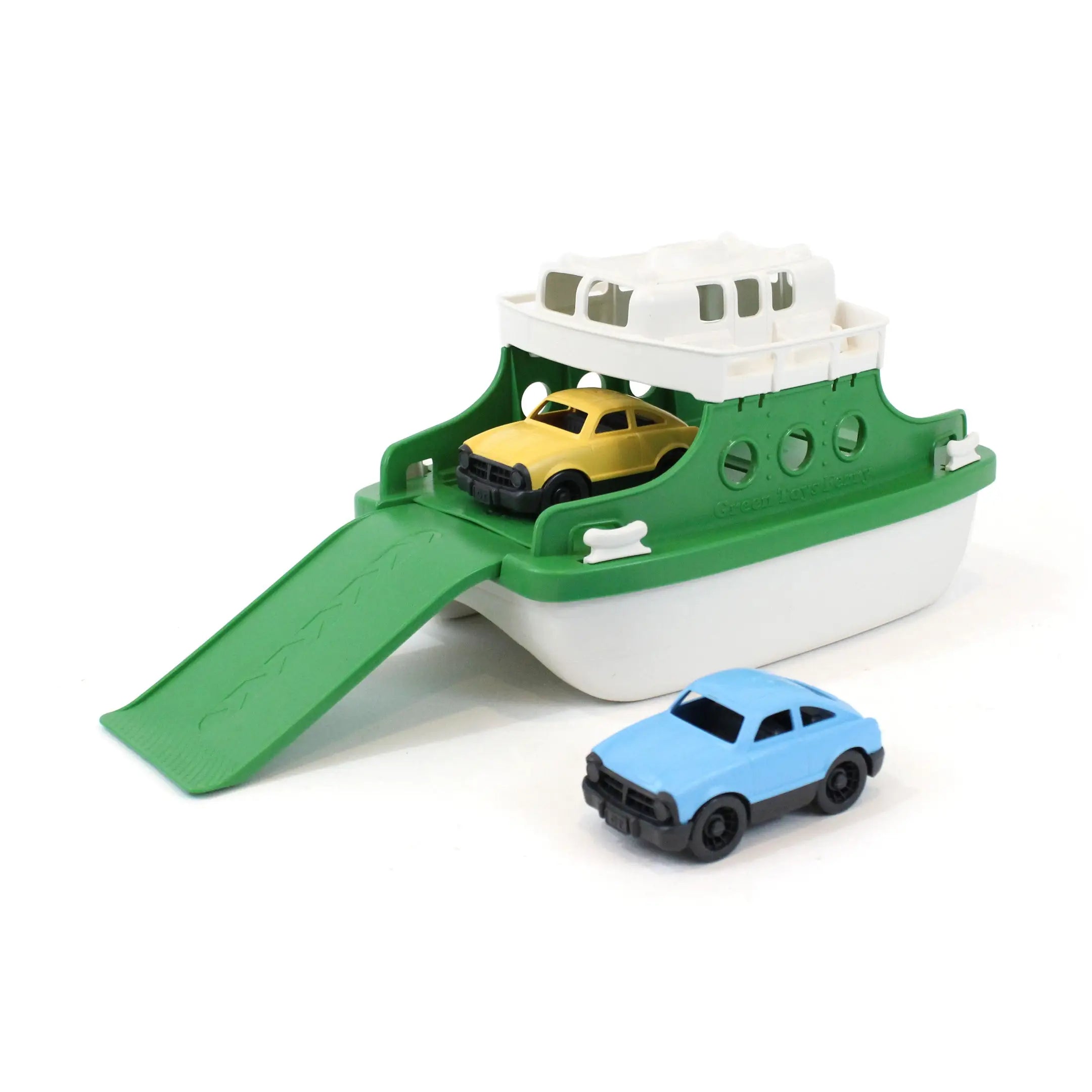 Ferry Boat - Green and White