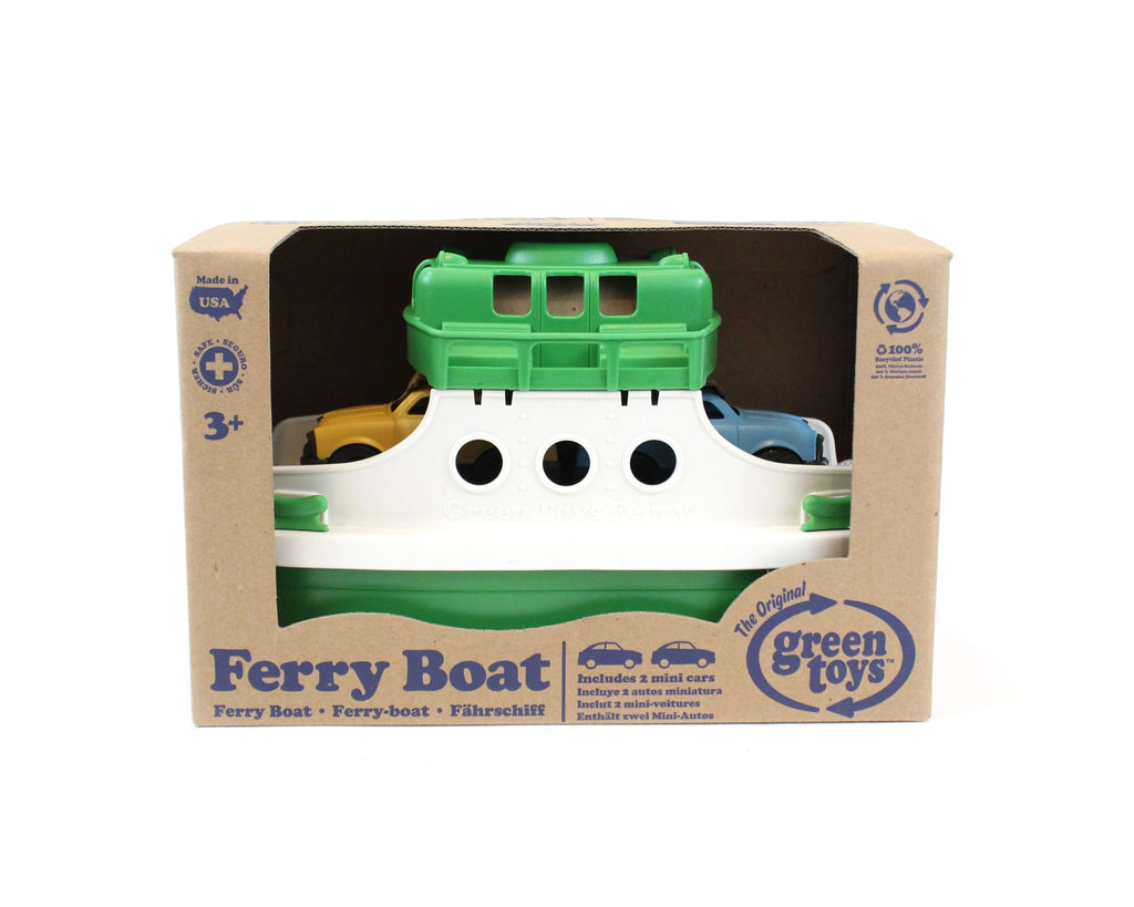 Ferry Boat - Green and White