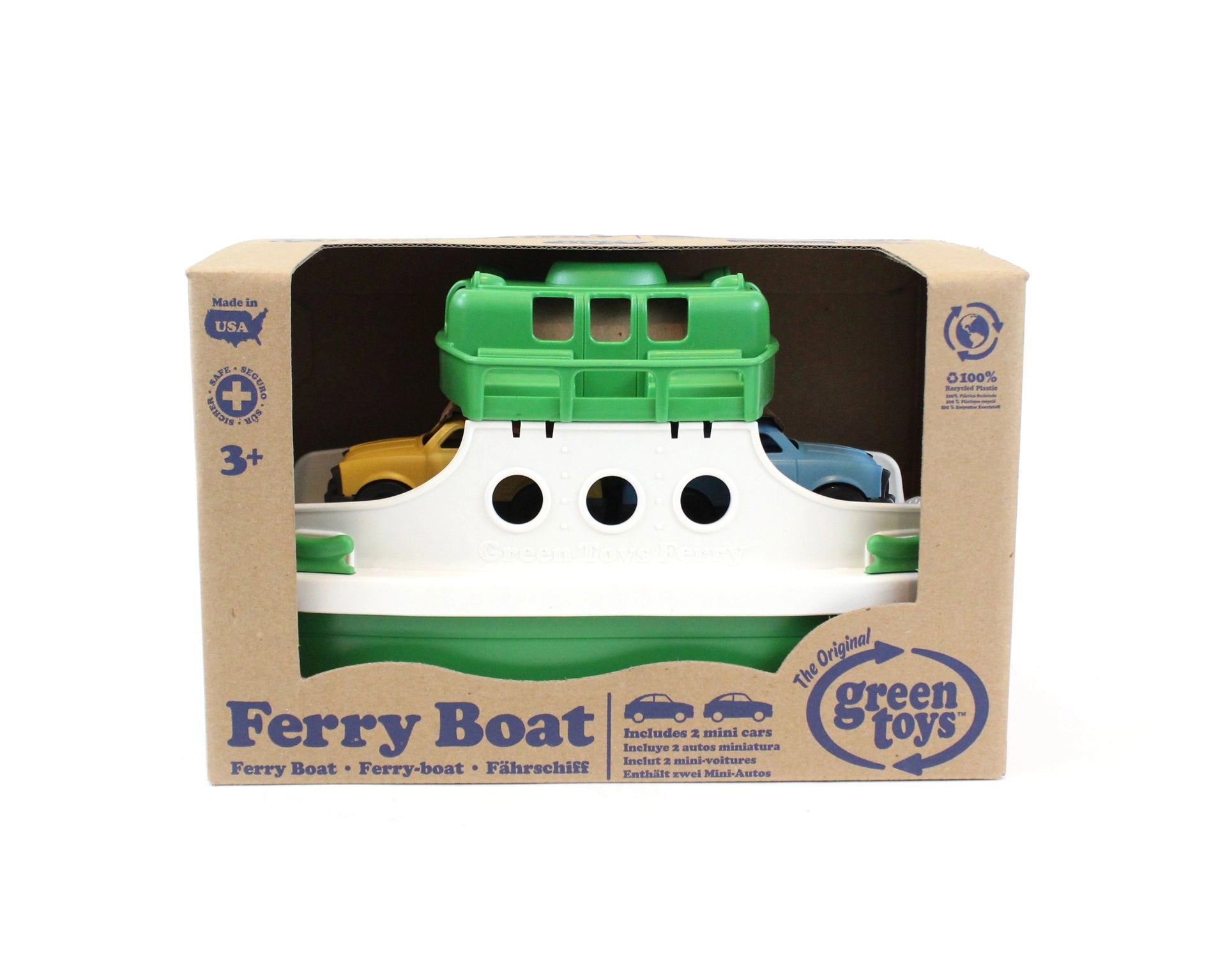 Ferry Boat - Green and White