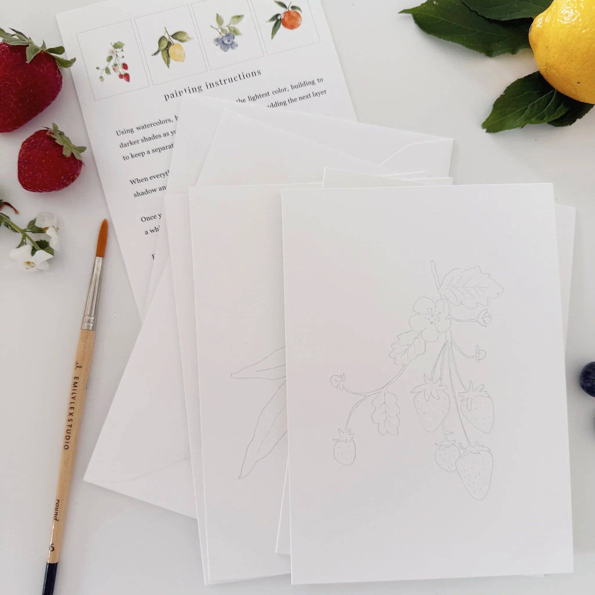 Fruit Paintable Notecards